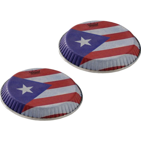 REMO SKYNDEEP M9-0715-S4-SD008 Parche de bongo quinto de 7.15" con bandera de puerto rico