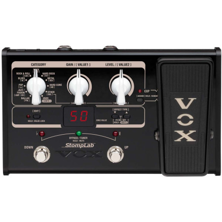 VOX STOMLAB 2G Pedalera multiefecto para guitarra eléctrica con pedal expresión