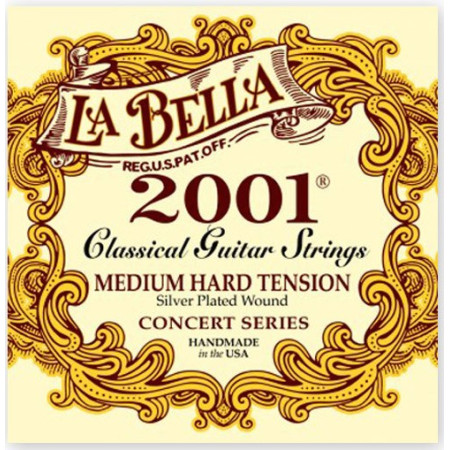 LA BELLA 2001 MEDIUM HARD Encordado para guitarra clásica tension media alta