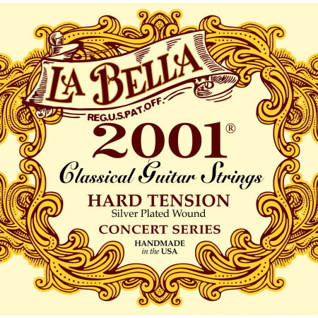 LA BELLA 2001 MEDIUM HARD Encordado para guitarra clásica tension media alta