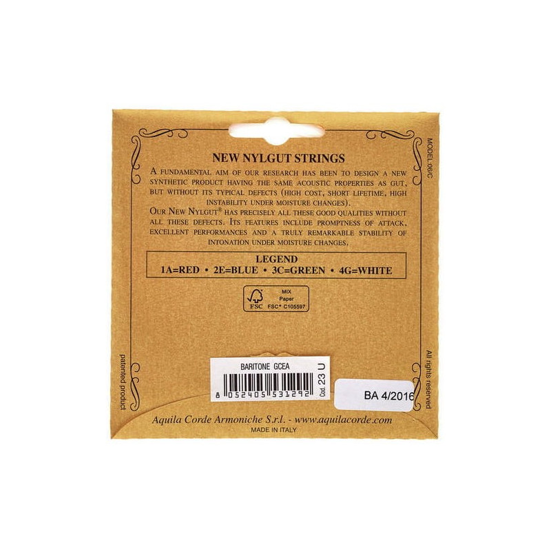 AQUILA 23U NEW NYLGUT Encordado para ukelele baritono
