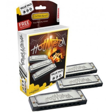 HOHNER HOT METAL SET M572XP Set de3  Armónicas diatonicas para rock y metal