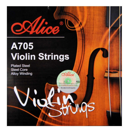 ALICE A705 Encordado para violin en aleación cromada