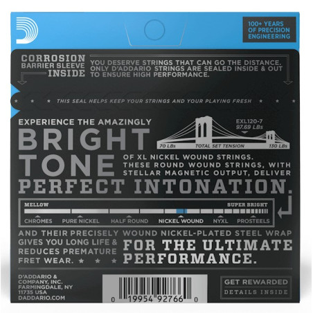 D´ADDARIO EXL120-7 Encordado para guitarra eléctrica 7 cuerdas