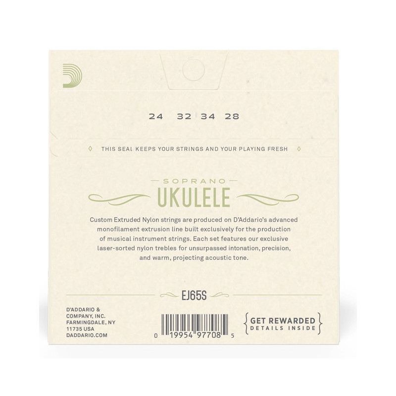 D'ADDARIO EJ65S Encordado para ukelele soprano