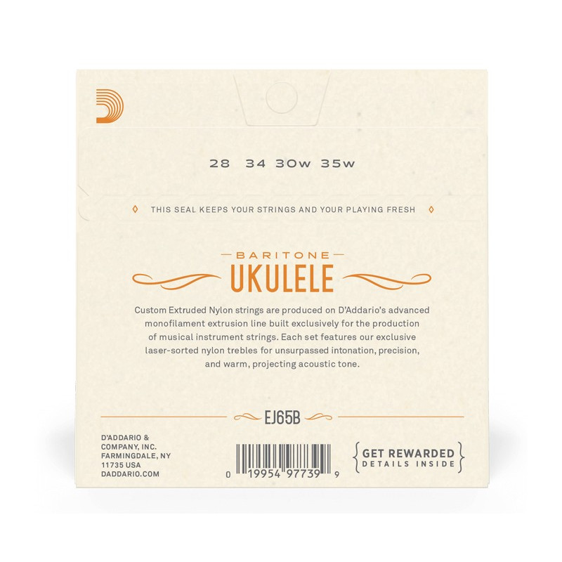 D'ADDARIO EJ65B Encordado Ukelele Baritono