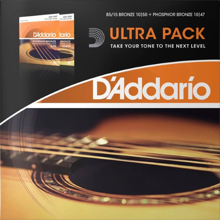 D'ADDARIO ULTRA PACK EZ900 + EJ15 Set encordados guitarra acustica
