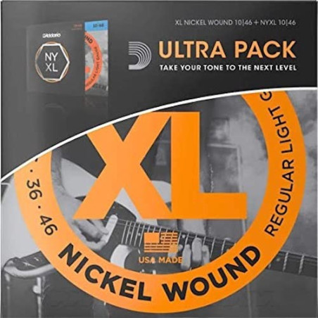 D'ADDARIO ULTRA PACK EXL110-NYXL1046 Set de 2 Encordados guitarra eléctrica