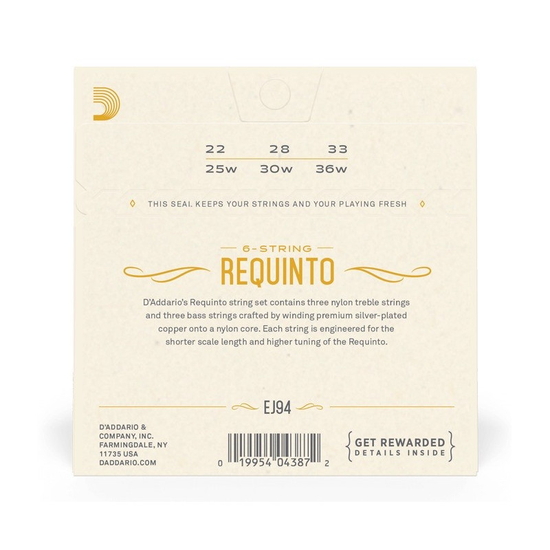 D'ADDARIO EJ94 Encordado Requinto