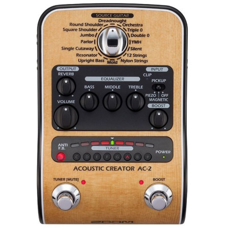 Pedalera Multi efectos Zoom Ac-2 para instrumentos acústicos