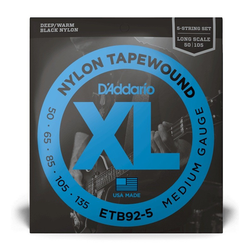 D'ADDARIO ETB92-5 Encordado en nylon para bajo de 5 cuerdas