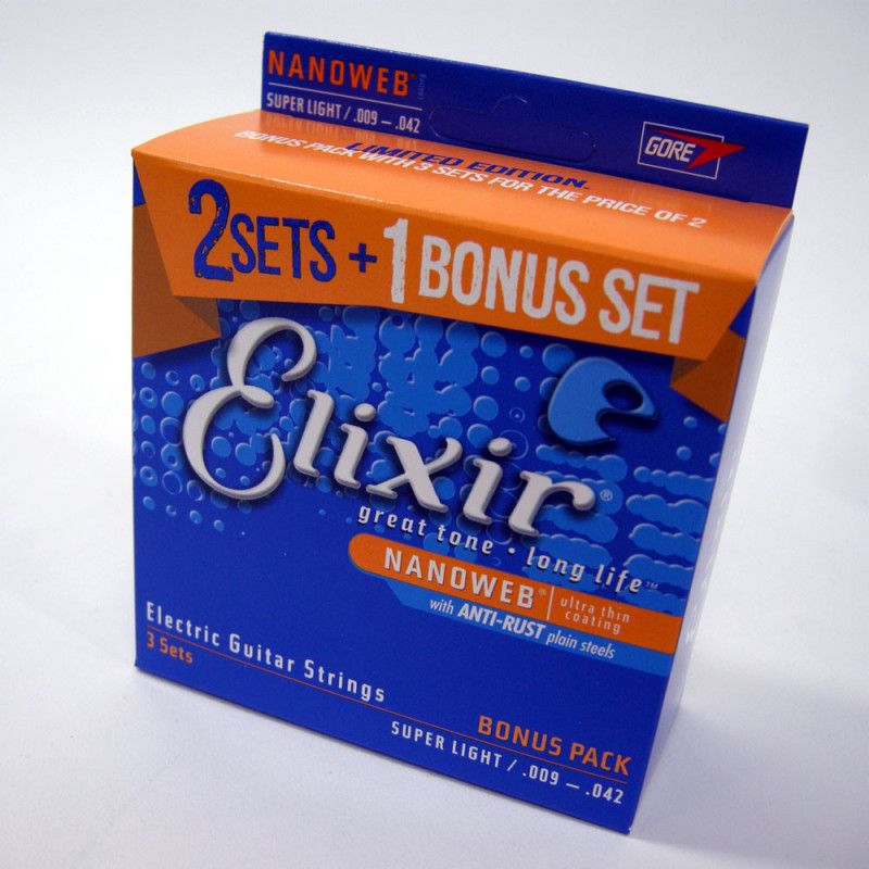 ELIXIR 16540 Sets de Encordados super ligth (pague 2 lleve 3) para guitarra electrica