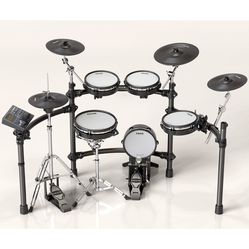 Batería electrónica Nux Dm-8 con pads de malla y soporte hats