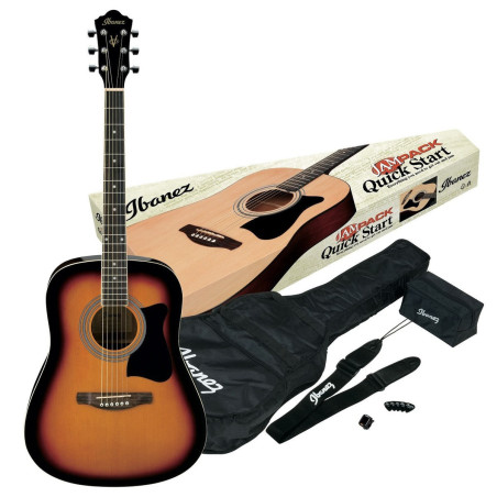 IBANEZ V50NJP-VS Kit de guitarra folk con estuche afinador correa y picks