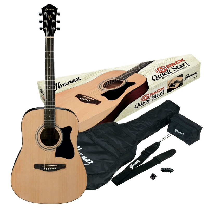 IBANEZ V50NJP-VS Kit de guitarra folk con estuche afinador correa y picks