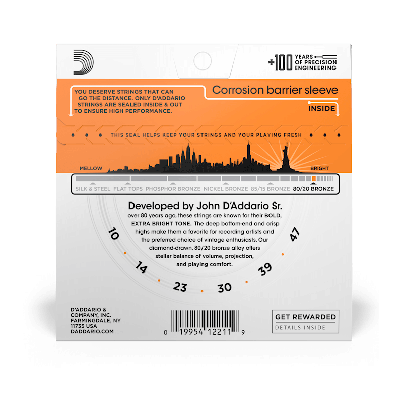 D'ADDARIO EJ10 Encordado Ligth para Guitarra acustica