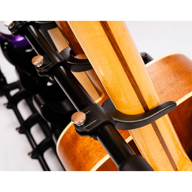GUITTO GGS-11: Soporte multi-instrumento plegable y portátil para 7 guitarras
