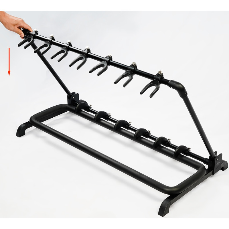 GUITTO GGS-11: Soporte multi-instrumento plegable y portátil para 7 guitarras