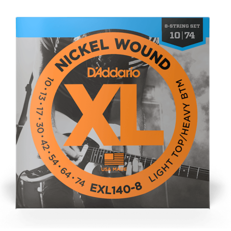 D'ADDARIO EXL140-8 Encordado para guitarra eléctrica de 8 cuerdas
