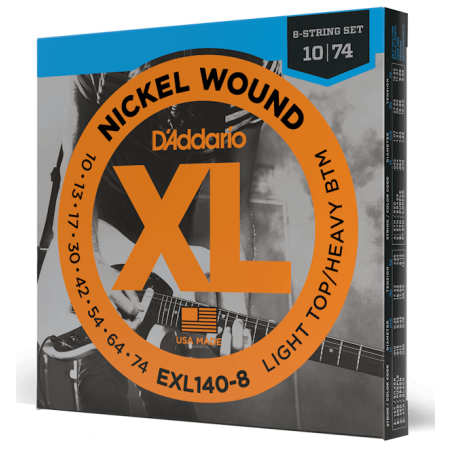 D'ADDARIO EXL140-8 Encordado para guitarra eléctrica de 8 cuerdas