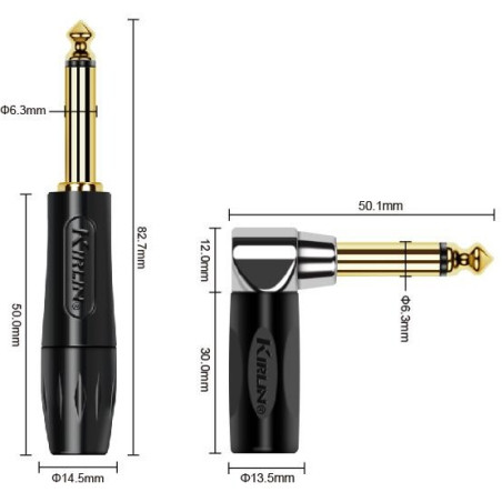 KIRLIN IPK-222BFGL-9.15M/PUE Cable entorchado profesional plug aleación oro