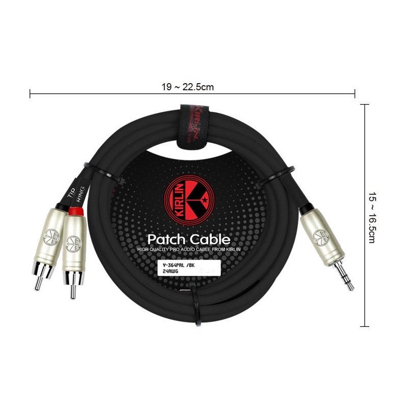 KIRLIN Y-364PRL 3M: Cable 3.5mm a RCA de Alta Durabilidad