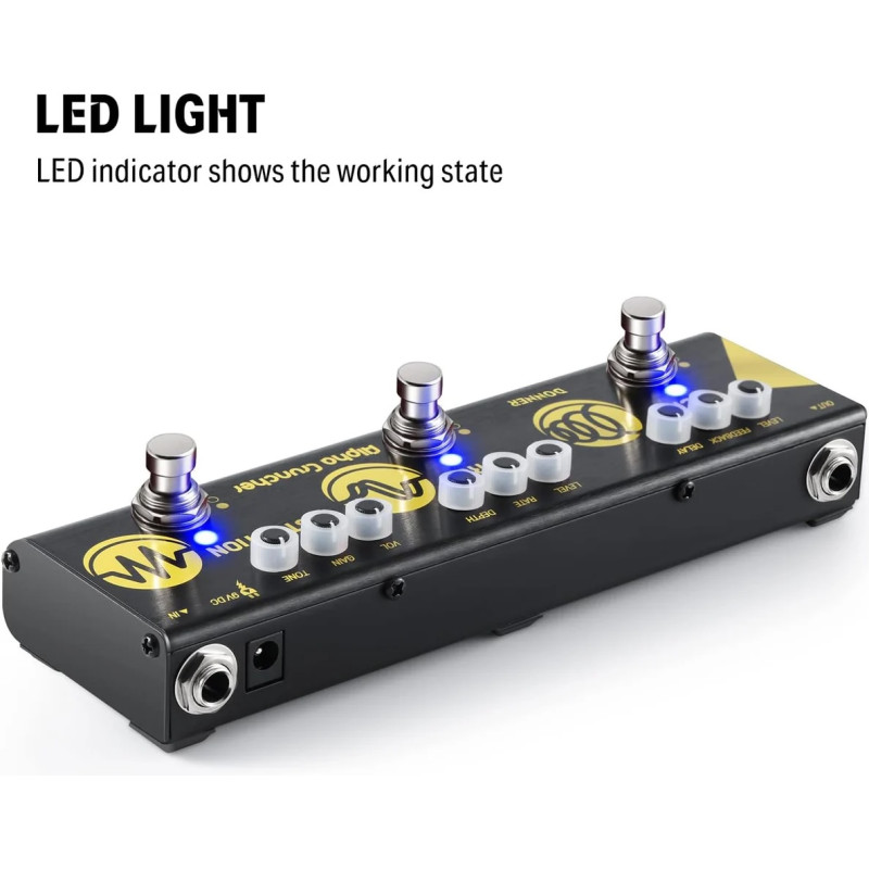 Donner EC962 Alpha Cruncher – Pedal Multiefectos con Distorsión, Chorus y Delay