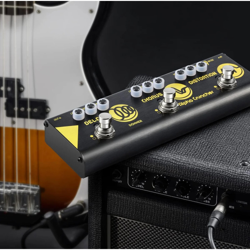 Donner EC962 Alpha Cruncher – Pedal Multiefectos con Distorsión, Chorus y Delay