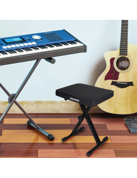 Banco Ajustable Donner EC2060 para Teclado – Espuma Alta Densidad X‑Style