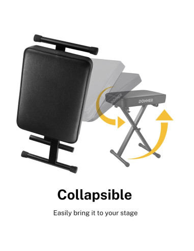 Banco Ajustable Donner EC2060 para Teclado – Espuma Alta Densidad X‑Style