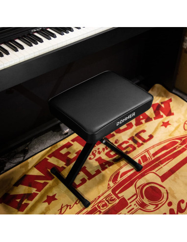 Banco Ajustable Donner EC2060 para Teclado – Espuma Alta Densidad X‑Style