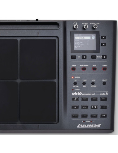 Carlsbro Okto A | Multipad de Percusión Portátil – 8 Pads, MIDI Bluetooth, Entrenamiento
