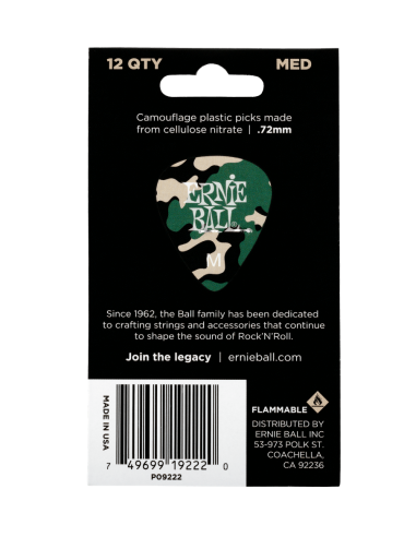 ERNIE BALL P09222 MEDIUM Set de 12 pajuelas para guitarra