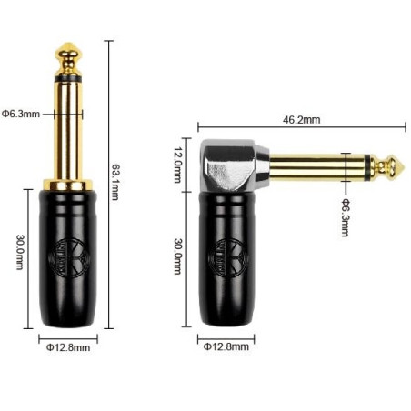 KIRLIN IW-242 BGC BKB Cable para instrumentos con plug angular