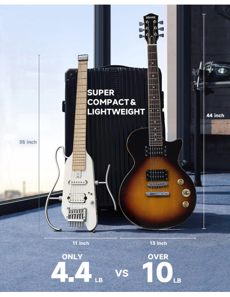 Donner HUSH-X Natural EC6808 | Guitarra headless de viaje