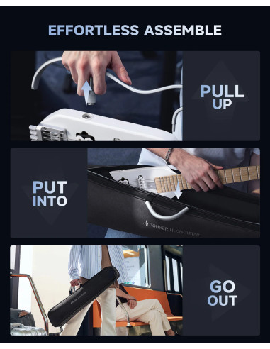 Donner HUSH-X Natural EC6808 | Guitarra headless de viaje