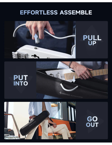 Donner HUSH-X Natural EC6808 | Guitarra headless de viaje