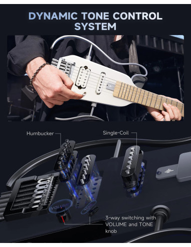 Donner HUSH-X Natural EC6808 | Guitarra headless de viaje