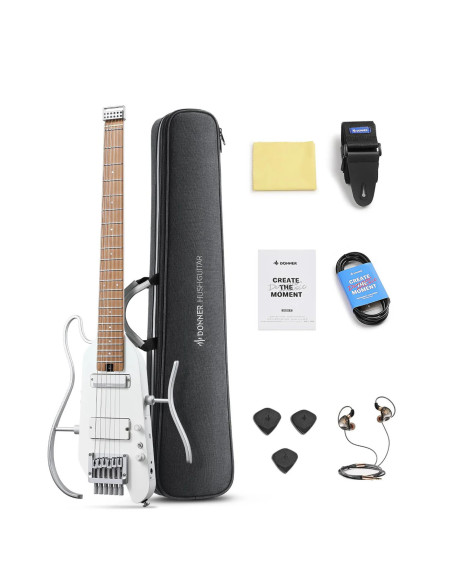 DONNER HUSH-X PRO EC7029 WHITE KIT Guitarra eléctrica con simulación de tonos