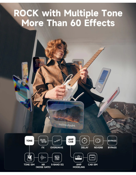 DONNER HUSH-X PRO EC7029 WHITE KIT Guitarra eléctrica con simulación de tonos