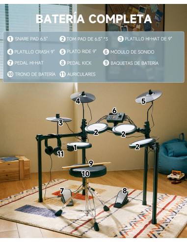 DONNER DED-70 EC7168 Bateria Eléctronica para niños