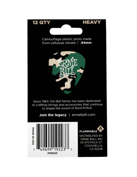 ERNIE BALL P09223 HEAVY Set de 12 pajuelas para guitarra