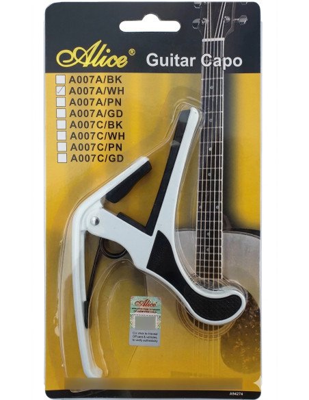 ALICE A007C/WH Capodastro para Guitarra Clásica
