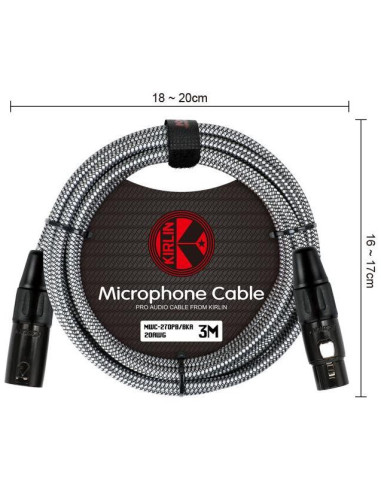 Cable Kirlin MWC-270PB-6M/BKA XLR a XLR 6 Metros