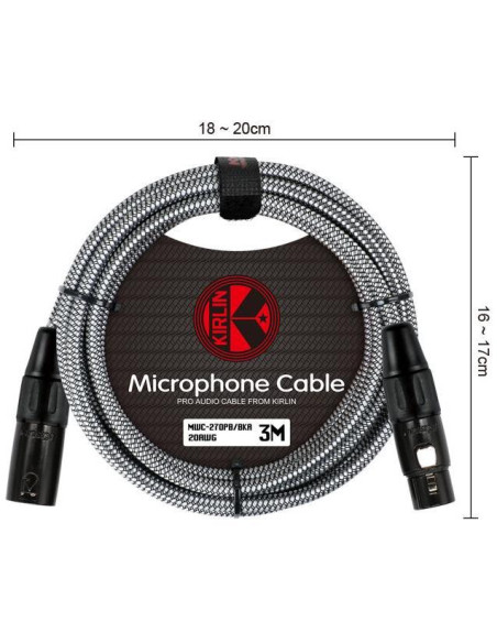 Cable Kirlin MWC-270PB-6M/BKA XLR a XLR 6 Metros