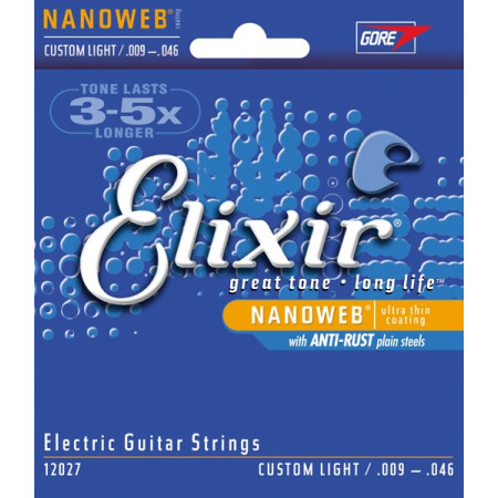 ELIXIR 12027 Encordado Custom Ligth para guitarra electrica 0.09 - 0.046