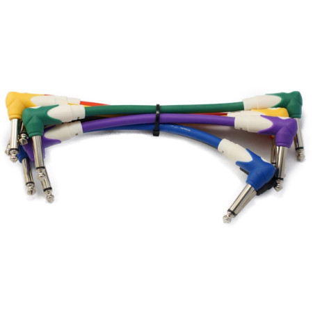 KIRLIN LG6-203 Set de 6 cables blindados interpedales con plug angular