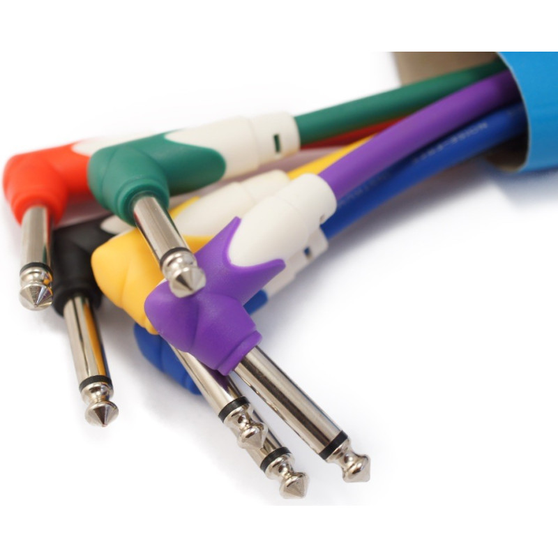 KIRLIN LG6-203 Set de 6 cables blindados interpedales con plug angular