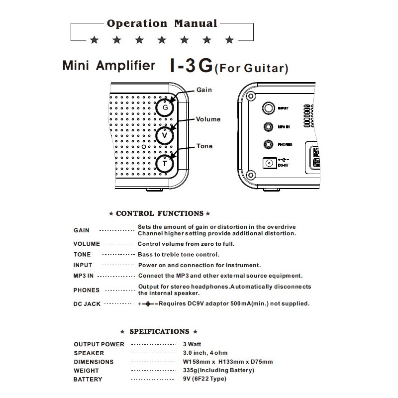 BELCAT I-3G Mini Amplificador de 3w