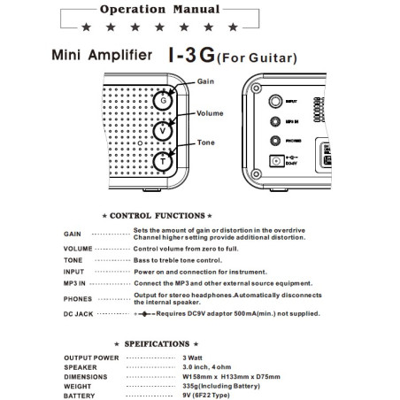BELCAT I-3G Mini Amplificador de 3w